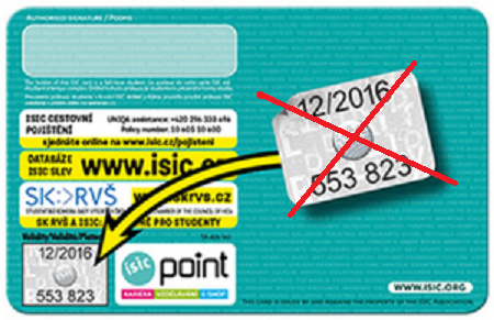 Elektronické revalidační známky ISIC s platností do 12/2026