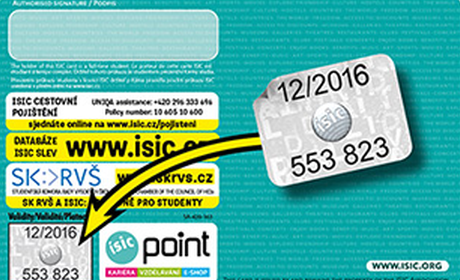 Zahájení prodeje revalidačních známek ISIC 12/2023